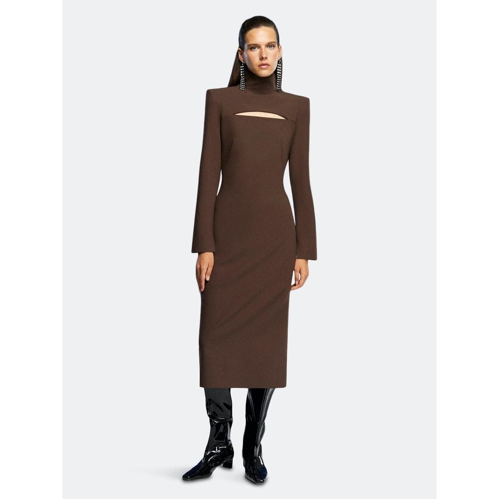 Nocturne Mock Neck Cutout Midi Dress | NWT Size XS